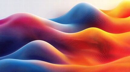 Wall Mural - Vibrant colored wavy patterns on a smooth background
