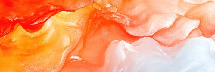 Wall Mural - Colorful abstract swirl with vibrant shades of orange and white, flowing gracefully for artistic applications.