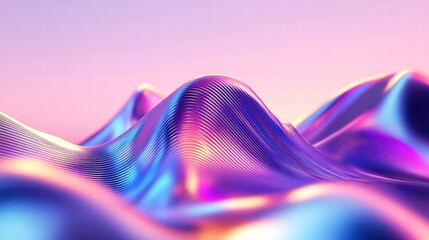 Wall Mural - Abstract colorful waves with a gradient, smooth texture, and soft pastel background.