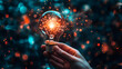 © Michael - Light bulb being held with a glowing network inside, representing innovation and new ideas in technology and business