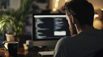 programmer working late at night
