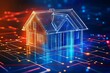 © n.img - Futuristic Digital House Concept with Circuit Patterns Illustrating Modern Technology Integration and Smart Home Innovation in a Vibrant Visual Representation