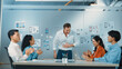 © Summit Art Creations - Portrait of group of businesspeople clapping hand to welcome new manager. Professional new leader getting respect, promotion, praising from coworker in creative business meeting. Manipulator.