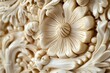 © Artem - Intricately carved ivory texture showcasing floral patterns and delicate craftsmanship details from a skilled artisan
