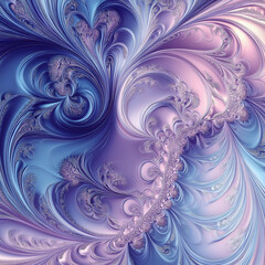 Abstract fractal background with swirling blue and pink vibrant patterns