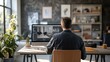 © MediaStockAI - Creatively Working in the Home Office with Computer