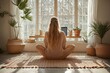© Somboon - Minimalist office corner with wooden desk and laptop bright room lifestyle shot cozy environment natural light serenity