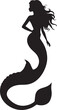 © Rayhan ID: #6344020 - Mermaid silhouette girl with a fishtail on a white background vector illustration.