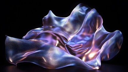 Wall Mural - abstract iridescent flowing fabric digital art