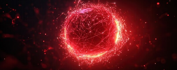 Wall Mural - a glowing red sphere with intricate patterns of light, resembling a cosmic entity or energy source, 