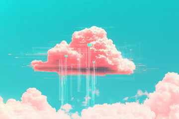 Wall Mural - cloud computing illustrated