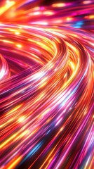 Wall Mural - a vibrant swirl of colorful, glowing lines creates a dynamic, abstract pattern, reminiscent of light