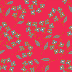 Poster - Beautiful pattern with flowers and leaf. Floral vector illustration.