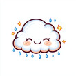 © JK_kyoto - cute, smiling cloud with raindrops and stars, radiating joy