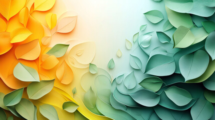 Wall Mural - A green and yellow leafy pattern