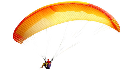 Paragliding Adventure  Extreme Sports  Aerial View  Orange Parachute  Solo Flight  Freedom