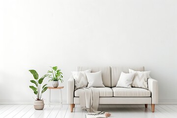 3d render of interior of child room with white wall and white bed