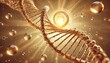 © organik - Spiral of DNA double helix or Collagen and Elastin with shiny light bokeh on beautiful background for science and beauty product concept.