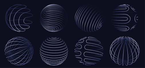 sphere 3d wireframe lines. abstract glowing digital globe designs with geometric curved line pattern