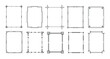© WinWin - Simple geometric line square frames. Minimalist rectangular border with clean linear patterns for elegant layouts, invitations, certificates and decorative framing. Vector set.