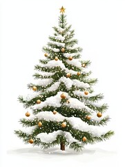 Wall Mural - christmas tree isolated on white