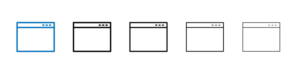 Browser window icon Outline vector logo for web ui