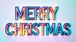 © Roman - Merry christmas text made with neon letters on a pastel background