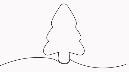 Wall Mural - christmas tree with star toy continuous line drawn animated video.