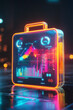 © Oleksandr - A glowing briefcase icon with data charts representing online job platforms, remote work tools, and professional networking analytics.
