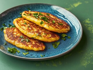 Canvas Print - Blue Plate with Food