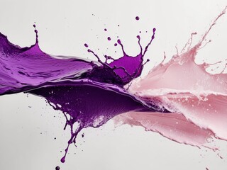 Wall Mural - A splash of purple water with a splash of pink water