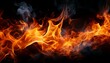 © Esta Webster - image de feu sur fond, noir, flammes brulantes en ia