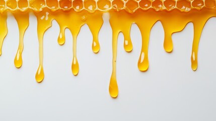 Wall Mural - Honey Drips from Honeycomb - A Sweet and Golden Treat