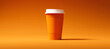 © garrykillian - Minimalist Orange Blank Paper Coffee Cup with holder centered on a orange background. Takeaway paper coffee cup 3d render illustration