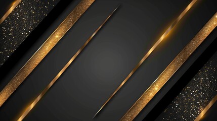 Wall Mural - Elegant abstract design with gold accents on a dark background, ideal for invitations or banners.