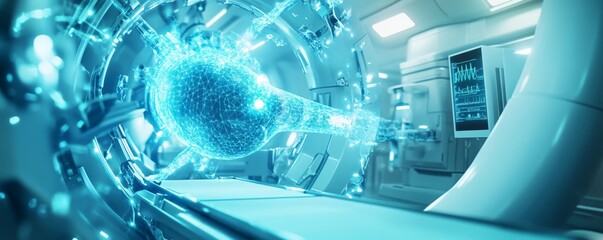 Medical Innovation Concept. Blue, Futuristic Digital Style. .