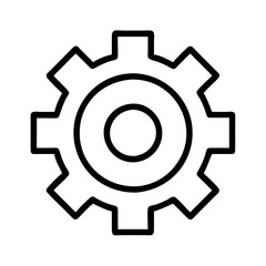 gear icon, labor Day line art, labor day icon - simple black line art icon of gear, symbolizing labor day celebrations. labor day vector art.