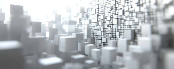 QR code as a global communication and payment services. Modern CGI background render. *Not real real QR code