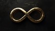 © gita - Gold infinity symbol on black marble background.