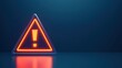 © michnik101 - Glowing red warning triangle with exclamation mark on dark background. caution and alert