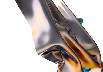 Poster - 3D render abstract background. Colorful twisted shapes in motion. Computer generated digital art for poster, flyer, banner