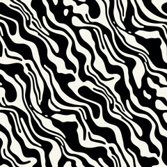 Wall Mural - vector seamless pattern. abstract marble texture with monochrome fluid stains. creative background w