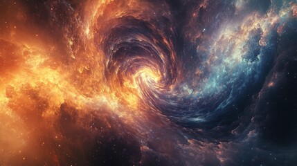 Cosmic Nebula: A Vortex of Celestial Fire and Ice