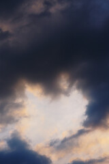 Wall Mural - heart shape clouds in the evening