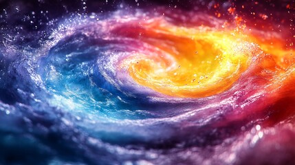 Wall Mural - vibrant swirling water colorful liquid abstract background energy motion texture galaxy universe