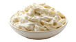 © AN STOCK - Creamy fettuccine Alfredo pasta with Parmesan cheese, isolated on a white background perfect for Italian food themes.