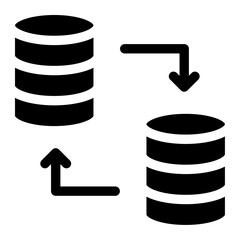 Poster - database data transfer icon