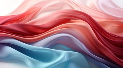 Wall Mural - a long, flowing piece of fabric with a red, blue, and pink stripe