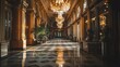 © siyons - Grand Hallway With Elegant Chandeliers And Polished Floors