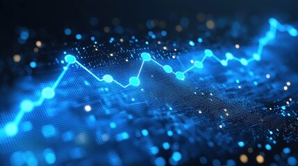 Digital Graph with Blue Nodes and Lines